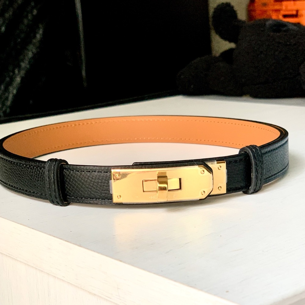 Hermes kelly belt black epsom